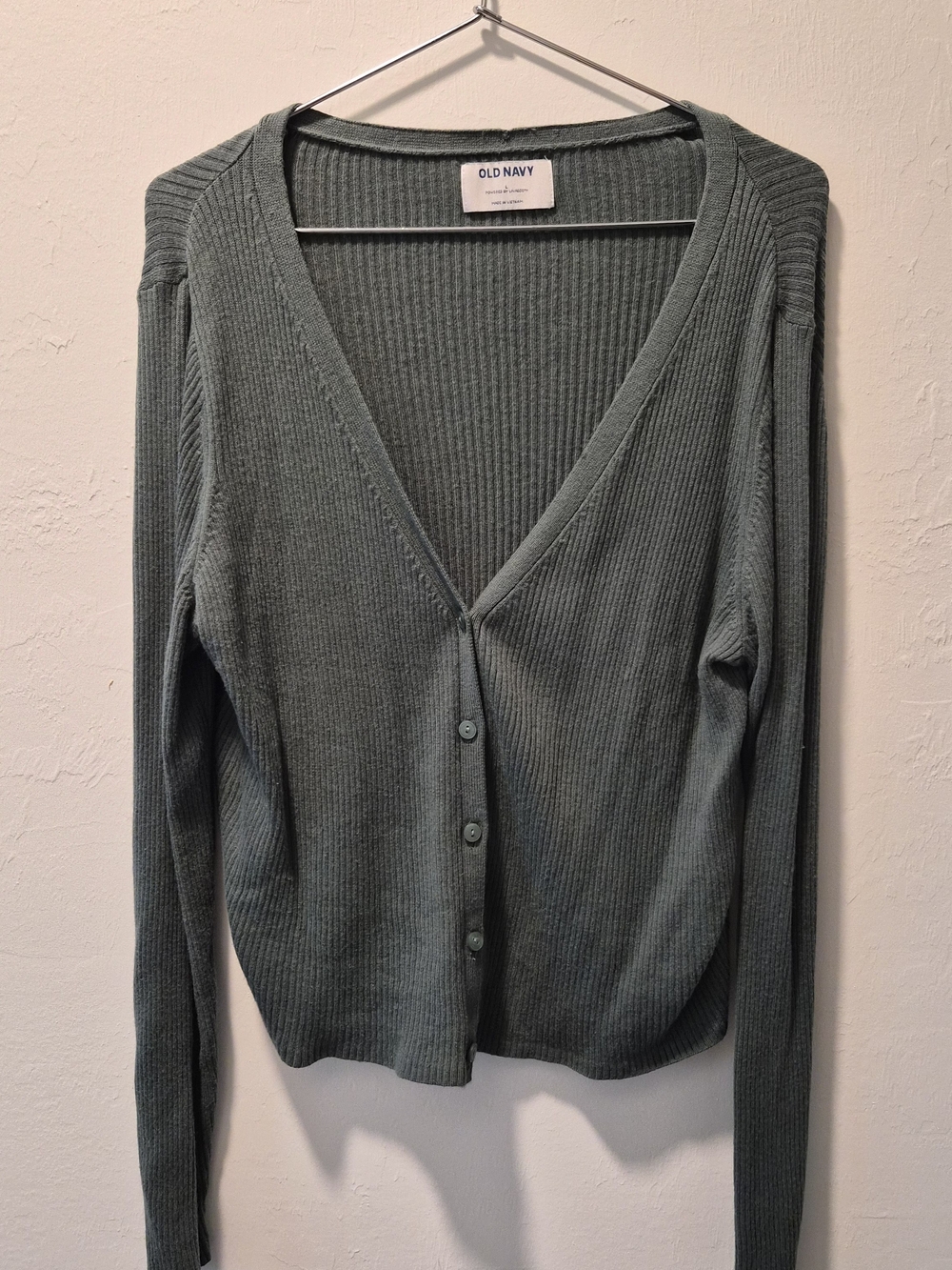 Old Navy Ribbed V-Neck Button Cardigan - Green